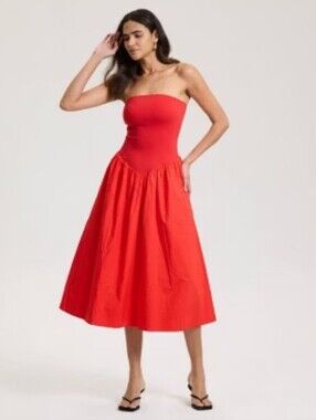 Women's Tube Knit Maxi A-Line Dress - A New Day™ Red Geranium S